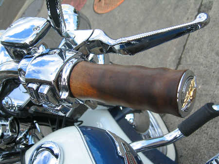 Koa handgrip for 2005 Custom Harley